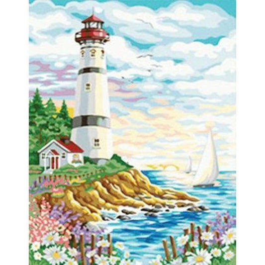 Lighthouse Diy Paint By Numbers Kits YM-4050-007 zxE018 - NEEDLEWORK KITS