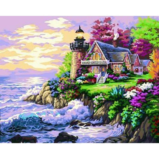 Lighthouse Diy Paint By Numbers Kits ZXB124 - NEEDLEWORK KITS