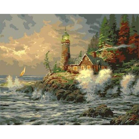Lighthouse Diy Paint By Numbers Kits ZXB278 - NEEDLEWORK KITS