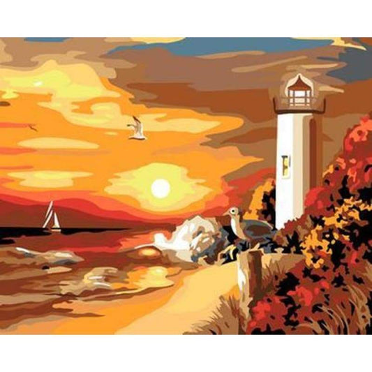 Lighthouse Diy Paint By Numbers Kits ZXB359 - NEEDLEWORK KITS
