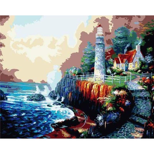 Lighthouse Diy Paint By Numbers Kits ZXB519 - NEEDLEWORK KITS