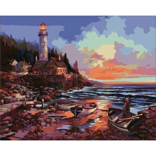 Lighthouse Diy Paint By Numbers Kits ZXE331 - NEEDLEWORK KITS