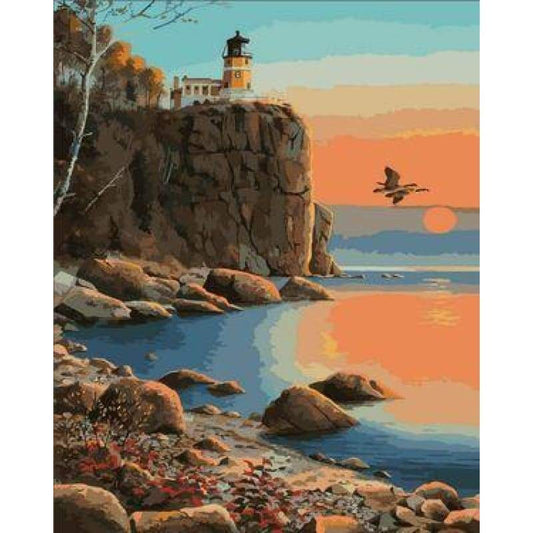 Lighthouse Diy Paint By Numbers Kits ZXE339 - NEEDLEWORK KITS