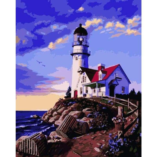 Lighthouse Diy Paint By Numbers Kits ZXE523-23 - NEEDLEWORK KITS