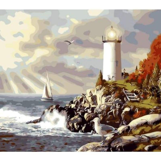 Lighthouse Diy Paint By Numbers Kits ZXQ097 - NEEDLEWORK KITS