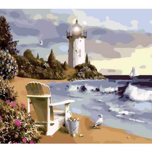 Lighthouse Diy Paint By Numbers Kits ZXQ118 - NEEDLEWORK KITS