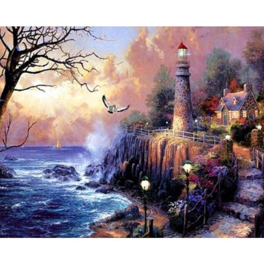 Lighthouse Diy Paint By Numbers Kits ZXQ2270 - NEEDLEWORK KITS