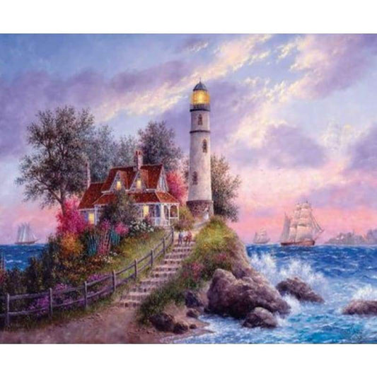 Lighthouse Diy Paint By Numbers Kits ZXQ2883 - NEEDLEWORK KITS