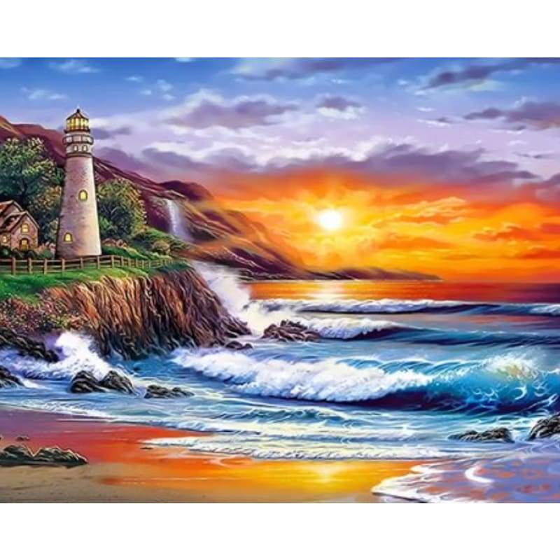 Lighthouse Diy Paint By Numbers Kits ZXQ3864 - NEEDLEWORK KITS