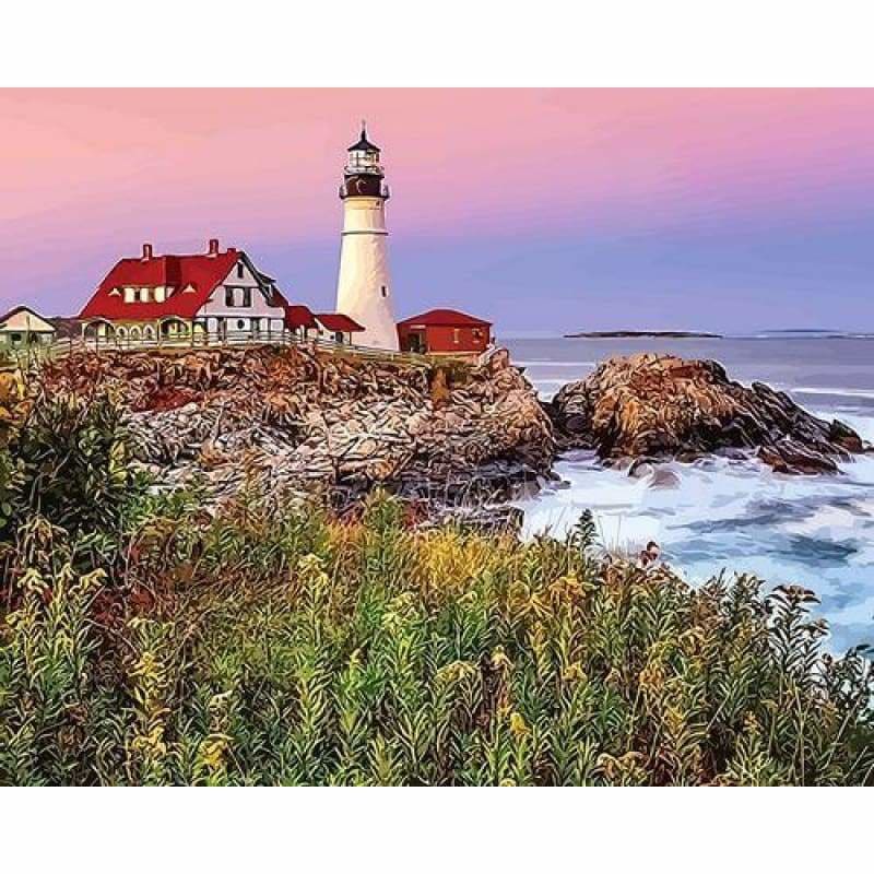 Lighthouse Diy Paint By Numbers Kits ZXQ3916 - NEEDLEWORK KITS