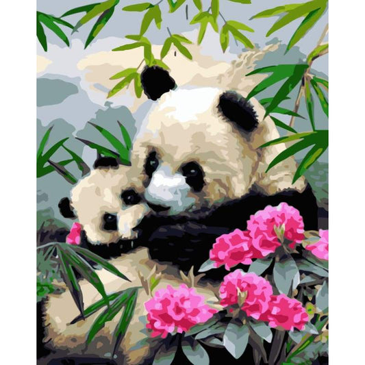 Lovely Panda Diy Paint By Numbers Kits WM-731 - NEEDLEWORK KITS