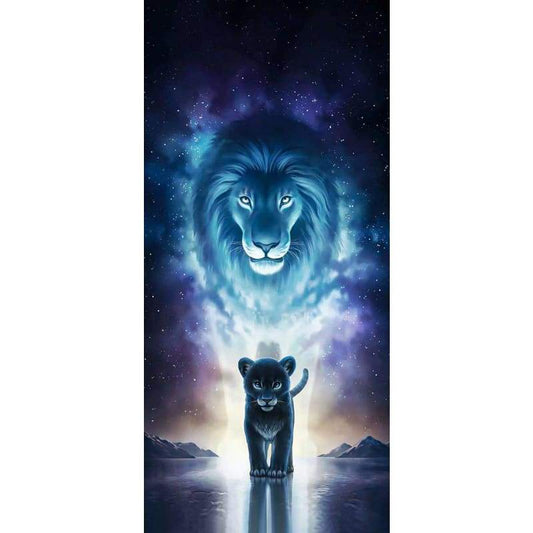 Mirror Of The King Lion- Full Drill Diamond Painting -