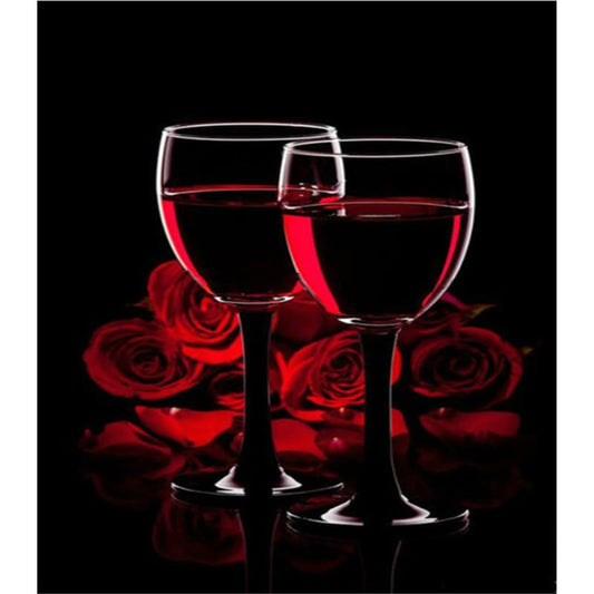 Modern Art Red Roses And Wine Full Drill - 5D Diy Diamond 