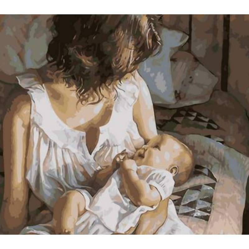 Mother And Baby Diy Paint By Numbers Kits ZXQ204-24 - NEEDLEWORK KITS