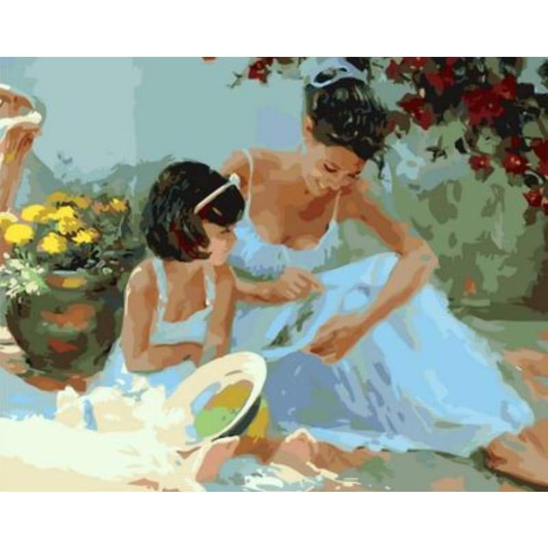 Mother And Daughter Diy Paint By Numbers Kits ZXQ1238-28 - NEEDLEWORK KITS