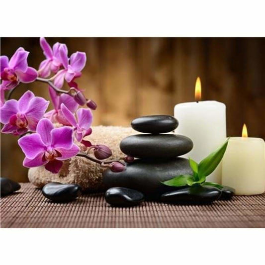 New Hot Sale Flower Orchid Stone Candle Full Drill - 5D Diy