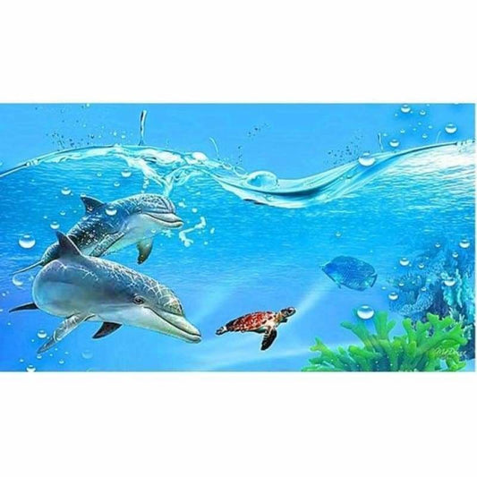 New Hot Sale Full Drill - 5D Wall Decor Animal Dolphin Diy