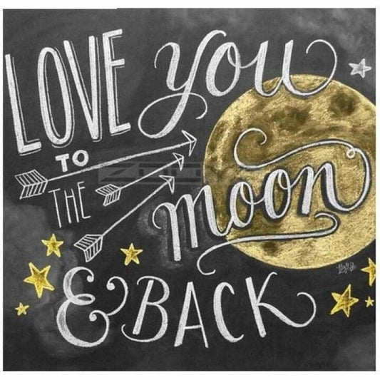 New Hot Sale LOVE You Moon Blackboard Full Drill - 5D Diy