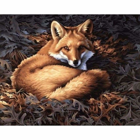 5D Diamond Painting Two Fall Leaf Foxes Kit