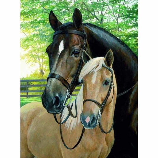 New Hot Sale Two horse Love Wall Decor Full Drill - 5D Diy