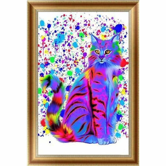 New Hot Sale Wall Decor Colorful Cat Full Drill - 5D Diy 