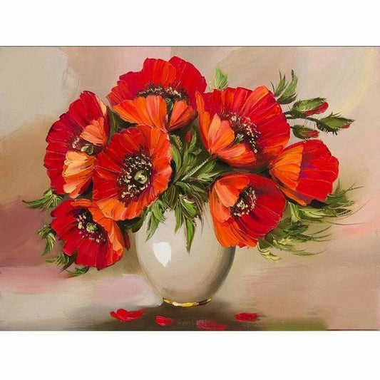 Oil Painting Style Flower Wall Decor Full Drill - 5D Diy