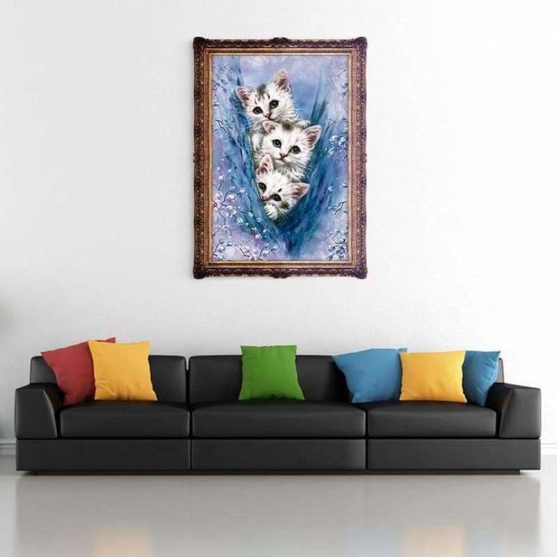 Oil Painting Style Pet Cute Cats Picture Full Drill - 5D Diy