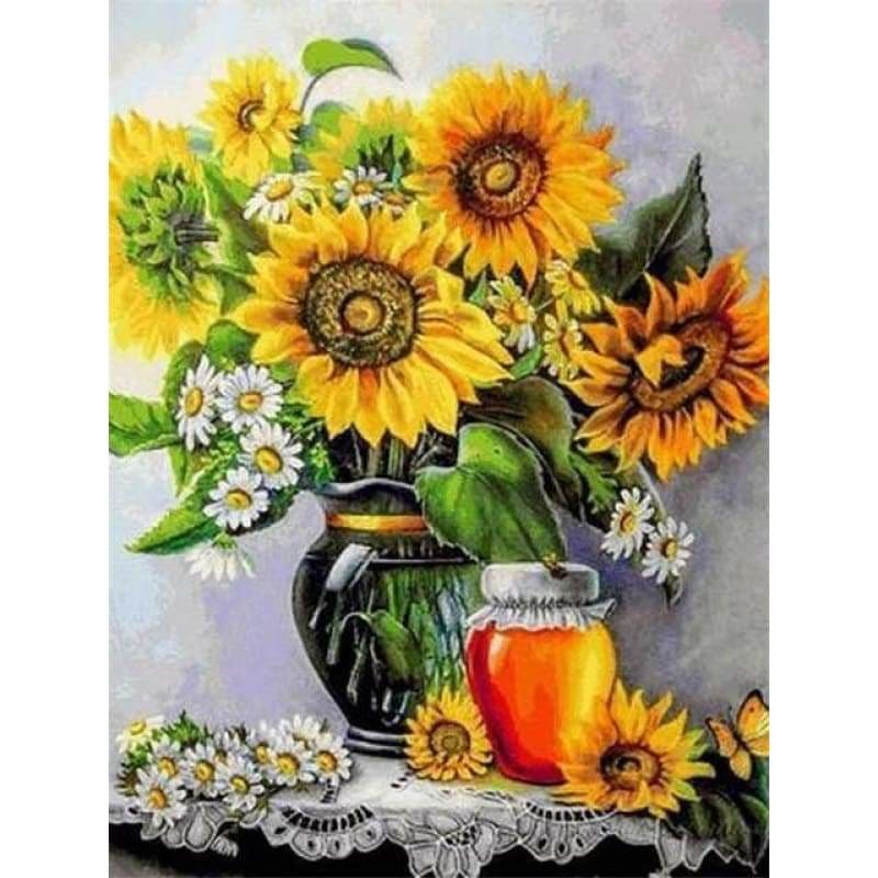 Oil Painting Style Sunflowers Full Drill - 5D Diy Full 