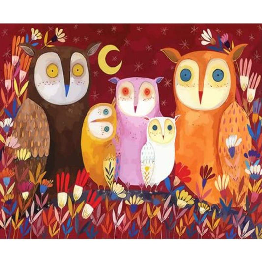 Owl Diy Paint By Numbers Kits ZXQ3651 - NEEDLEWORK KITS