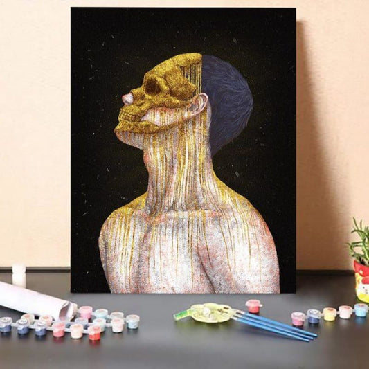 Paint by Numbers Kit-Beauty-Man with gold mask