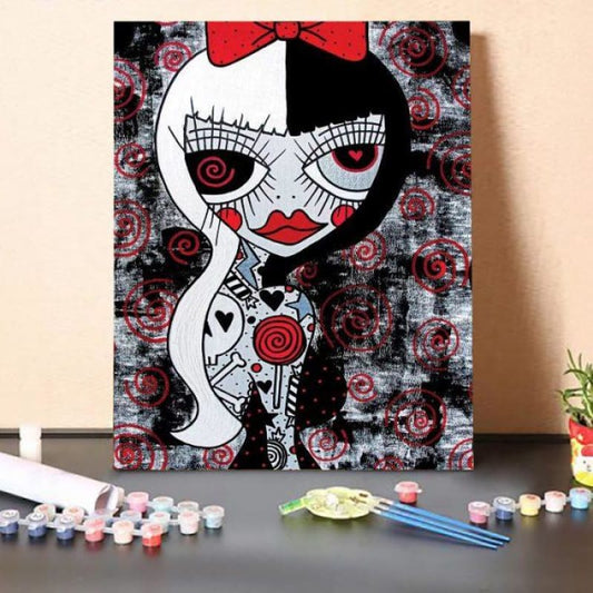 Paint By Numbers Kit-Black and White Girl