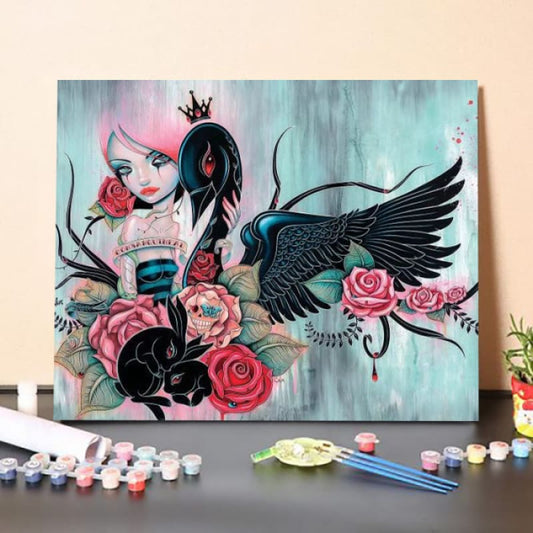 Paint By Numbers Kit-Black Swan Girl