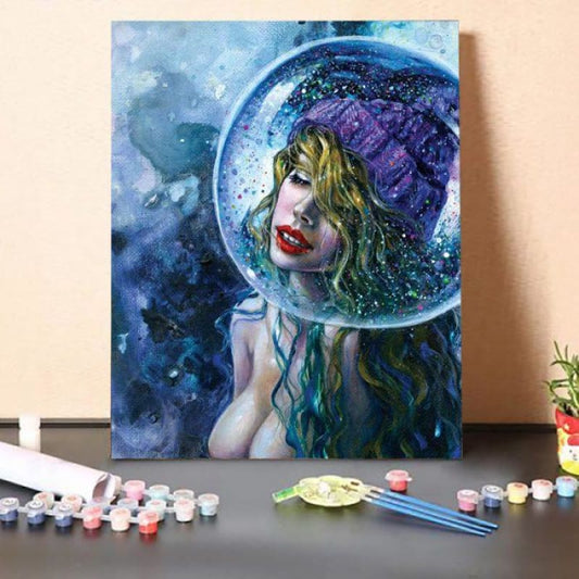 Paint by Numbers Kit-Bubble Girl