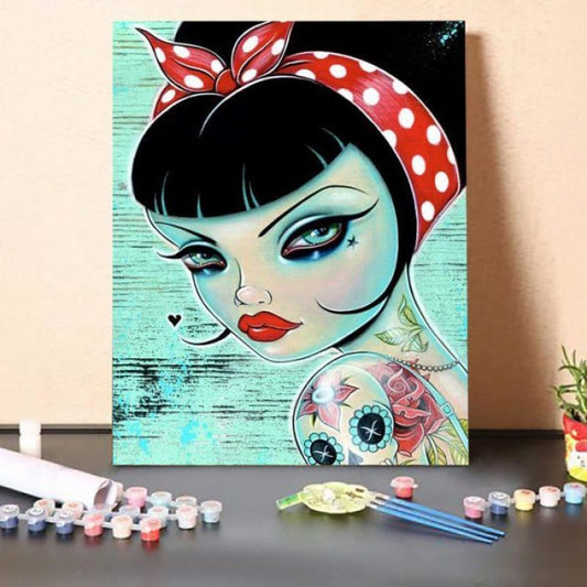 Paint By Numbers Kit-Coquettish Girl