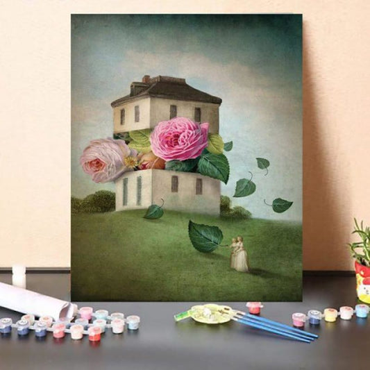 Paint by Numbers Kit-House Of Flowers
