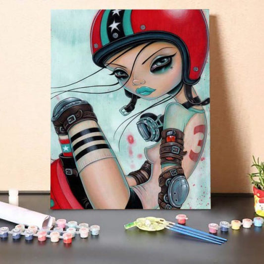 Paint By Numbers Kit-Roller Skating Girl