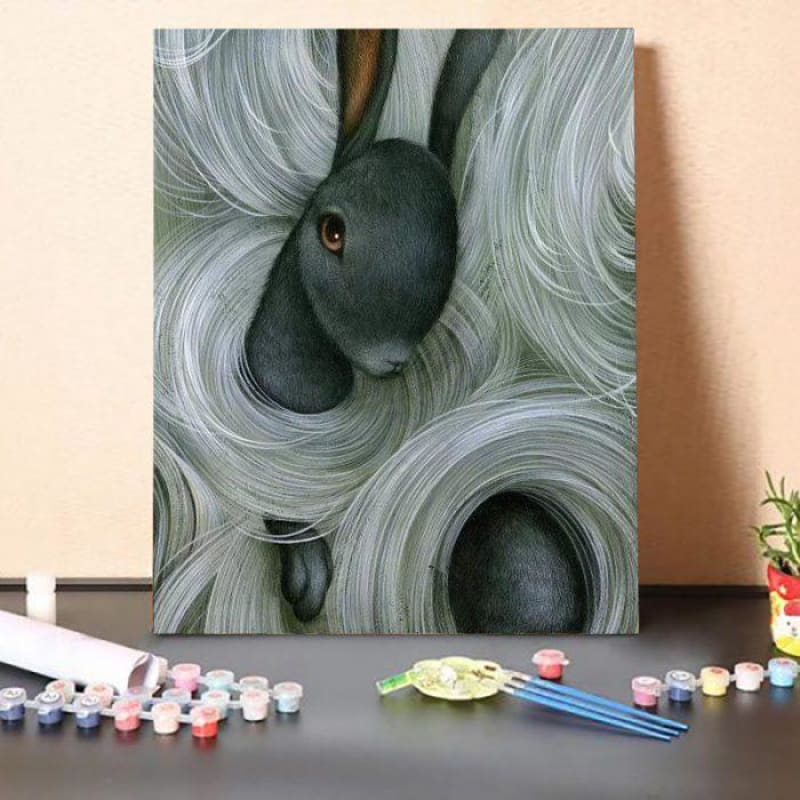 Paint By Numbers Rabbot Paint By Numbers Kit-Twining Rabbit – Craft Painting