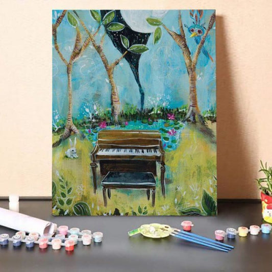 Paint by Numbers Kit-Woodland Piano