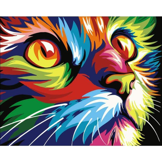 Pet Colorful Cat Diy Paint By Numbers Kits VM00102 - NEEDLEWORK KITS