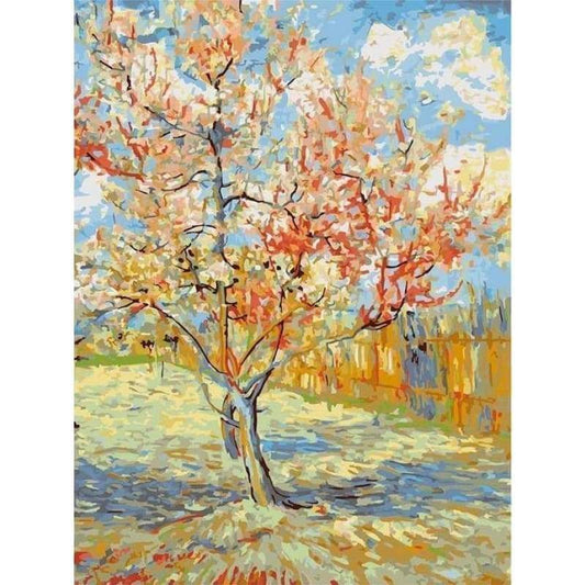 Plant Peach Blossom Tree Diy Paint By Numbers Kits VM00139 - NEEDLEWORK KITS