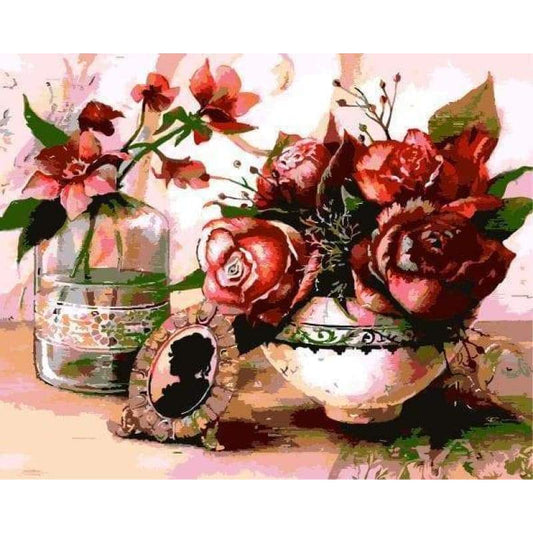 Plant Rose Diy Paint By Numbers Kits ZXE584 - NEEDLEWORK KITS