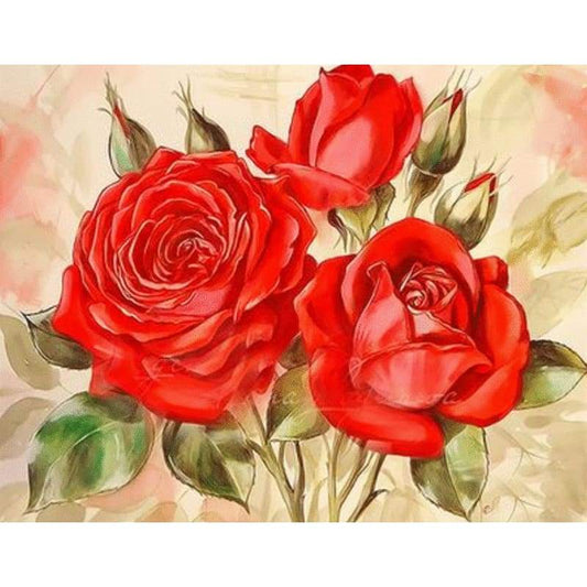 Plant Rose Diy Paint By Numbers Kits ZXQ2284 - NEEDLEWORK KITS