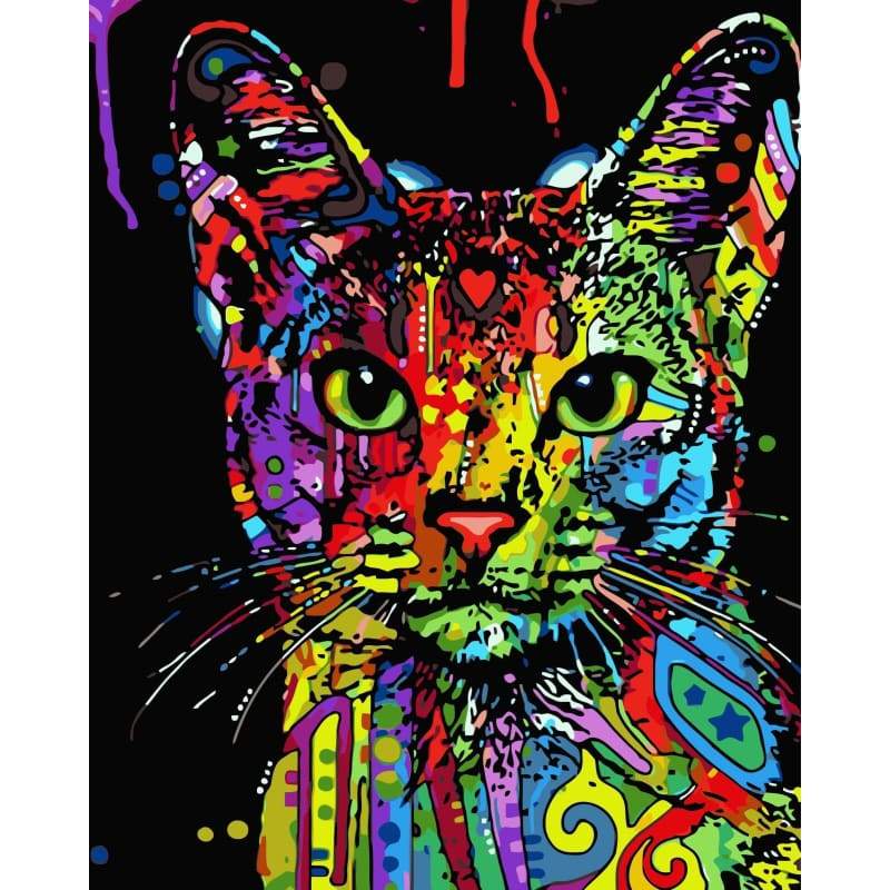 Pop Art Cat Diy Paint By Numbers Kits WM-142 - NEEDLEWORK KITS