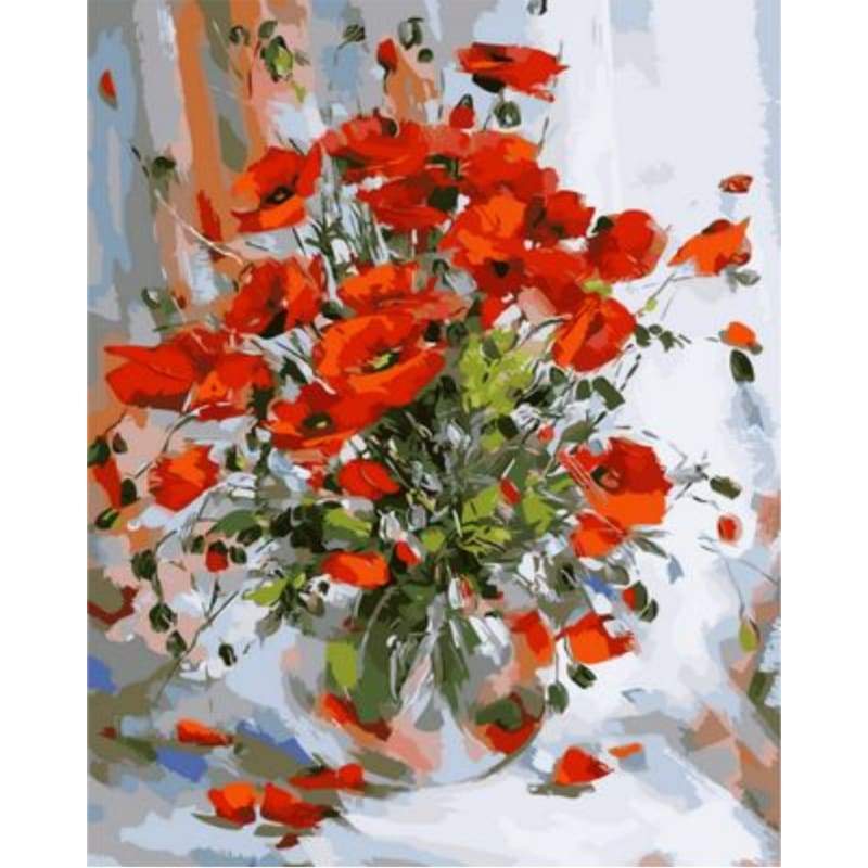 Poppy Flower Diy Paint By Numbers Kits ZXQ1210 - NEEDLEWORK KITS