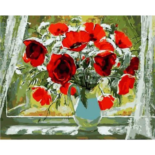 Poppy Flower Diy Paint By Numbers Kits ZXQ1373 - NEEDLEWORK KITS