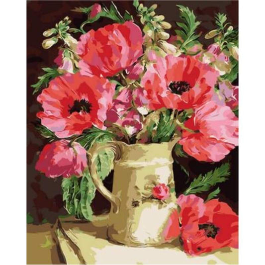Poppy Flower Diy Paint By Numbers Kits ZXQ996 - NEEDLEWORK KITS