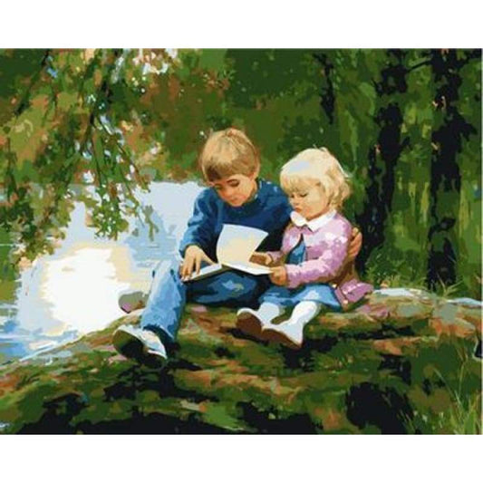 Portrait Boy And Girl Diy Paint By Numbers Kits ZXB110-30 - NEEDLEWORK KITS