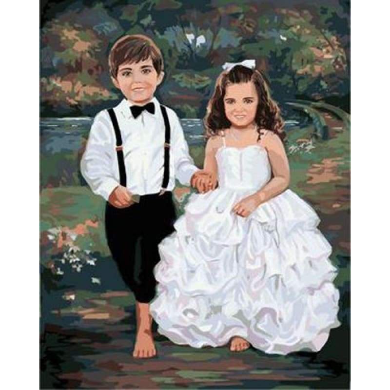 Portrait Boy And Girl Diy Paint By Numbers Kits ZXB67-30 - NEEDLEWORK KITS