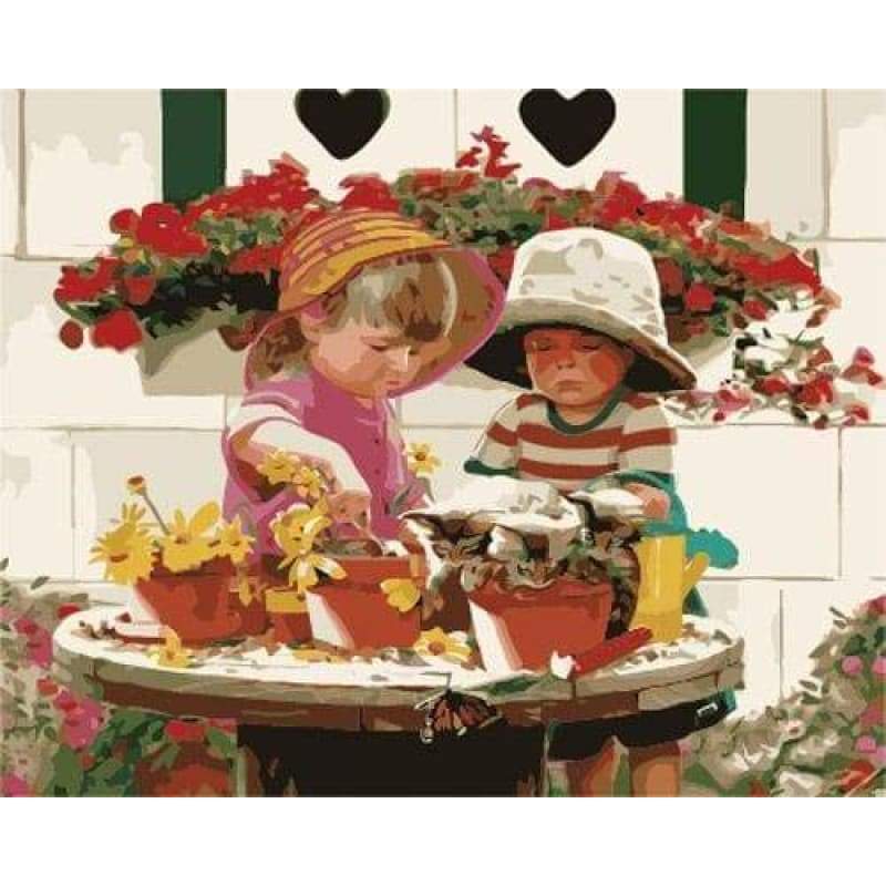 Portrait Boy And Girl Diy Paint By Numbers Kits ZXB904-24 - NEEDLEWORK KITS