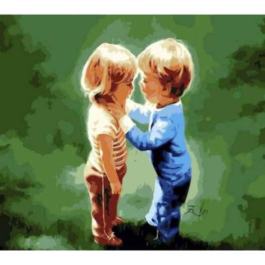 Portrait Boy And Girl Diy Paint By Numbers Kits ZXQ173-24 - NEEDLEWORK KITS